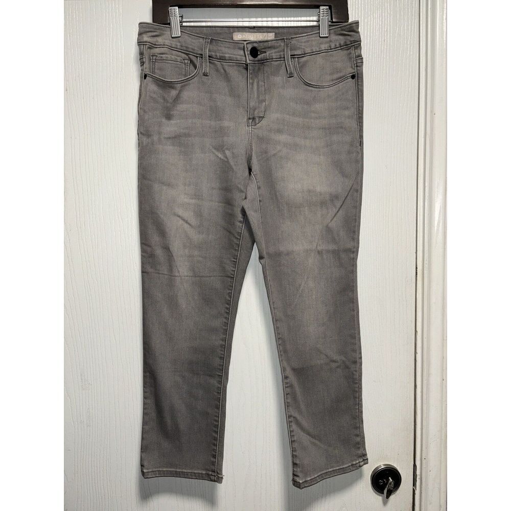 Athleta Sculptek Jeans Women's 10P Skinny Ankle Gray Stretch Denim Mid Rise